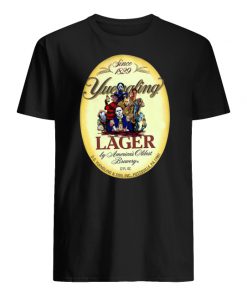 Horror movie characters yuengling lager by america's oldest brewery halloween men's shirt