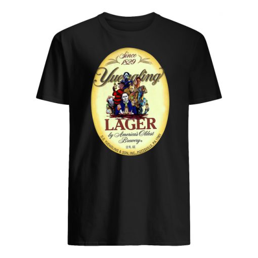 Horror movie characters yuengling lager by america's oldest brewery halloween men's shirt