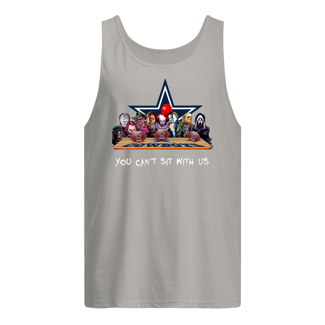 Horror movies characters you can sit with us dallas cowboys tank top