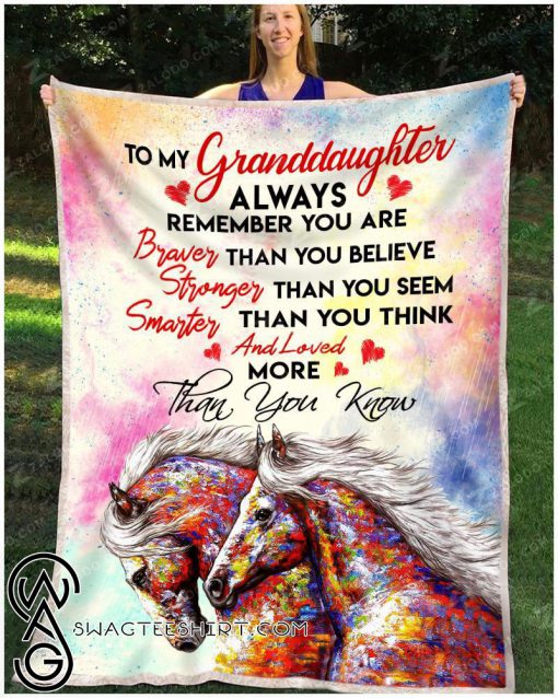Horse to my granddaughter always remember you are braver blanket