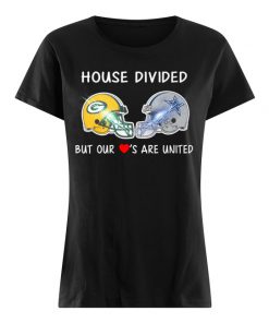 House divided green bay packers and dallas cowboy but our love’s are united women's shirt