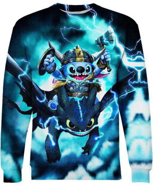 How to train your dragon stitch and toothless 3d sweatshirt
