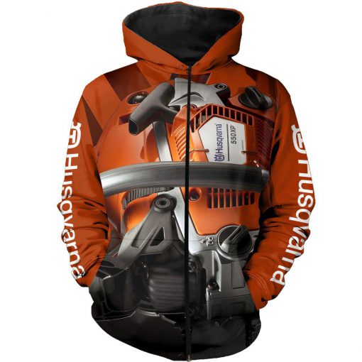 Husqvarna chainsaw 3d all-over zipped hoodie