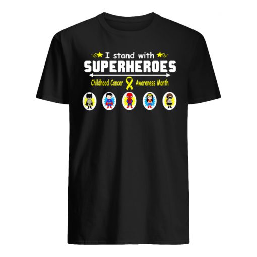I stand with superheroes childhood cancer awareness month men's shirt