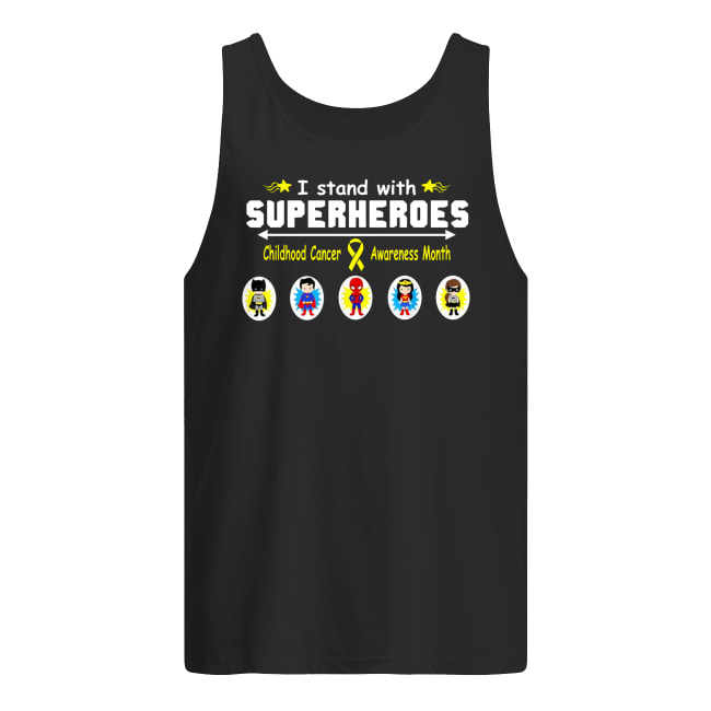 I stand with superheroes childhood cancer awareness month tank top