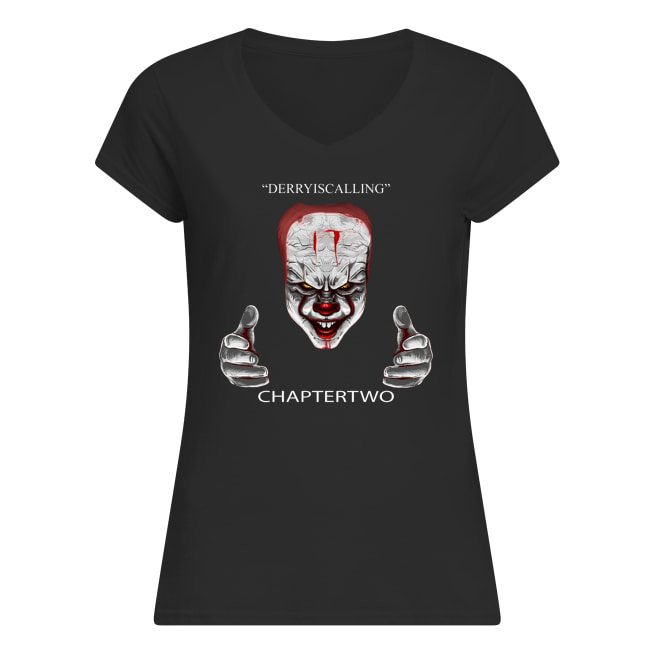 IT pennywise derry is calling chapter two women's v-neck