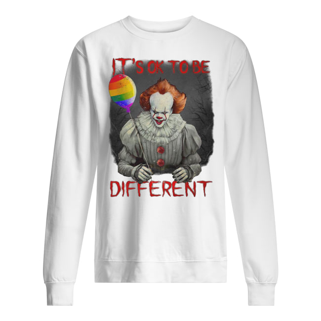 IT pennywise it's ok to be different lgbt pride sweatshirt