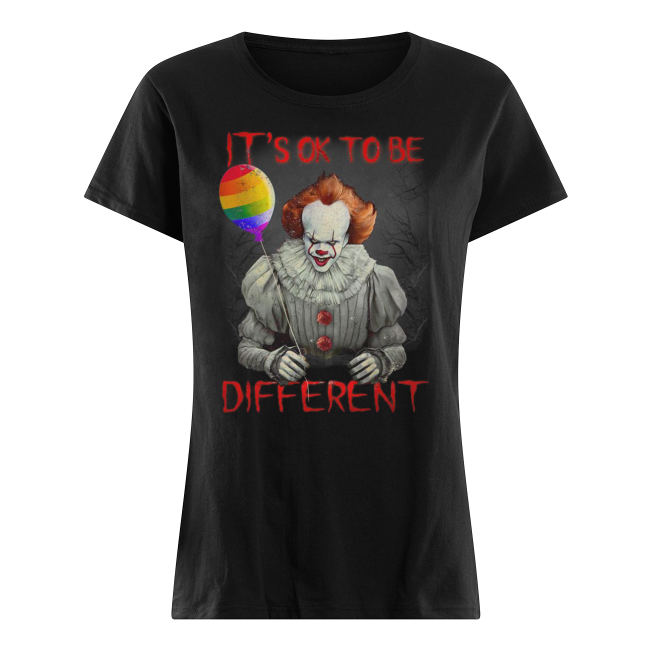 IT pennywise it's ok to be different lgbt pride women's shirt