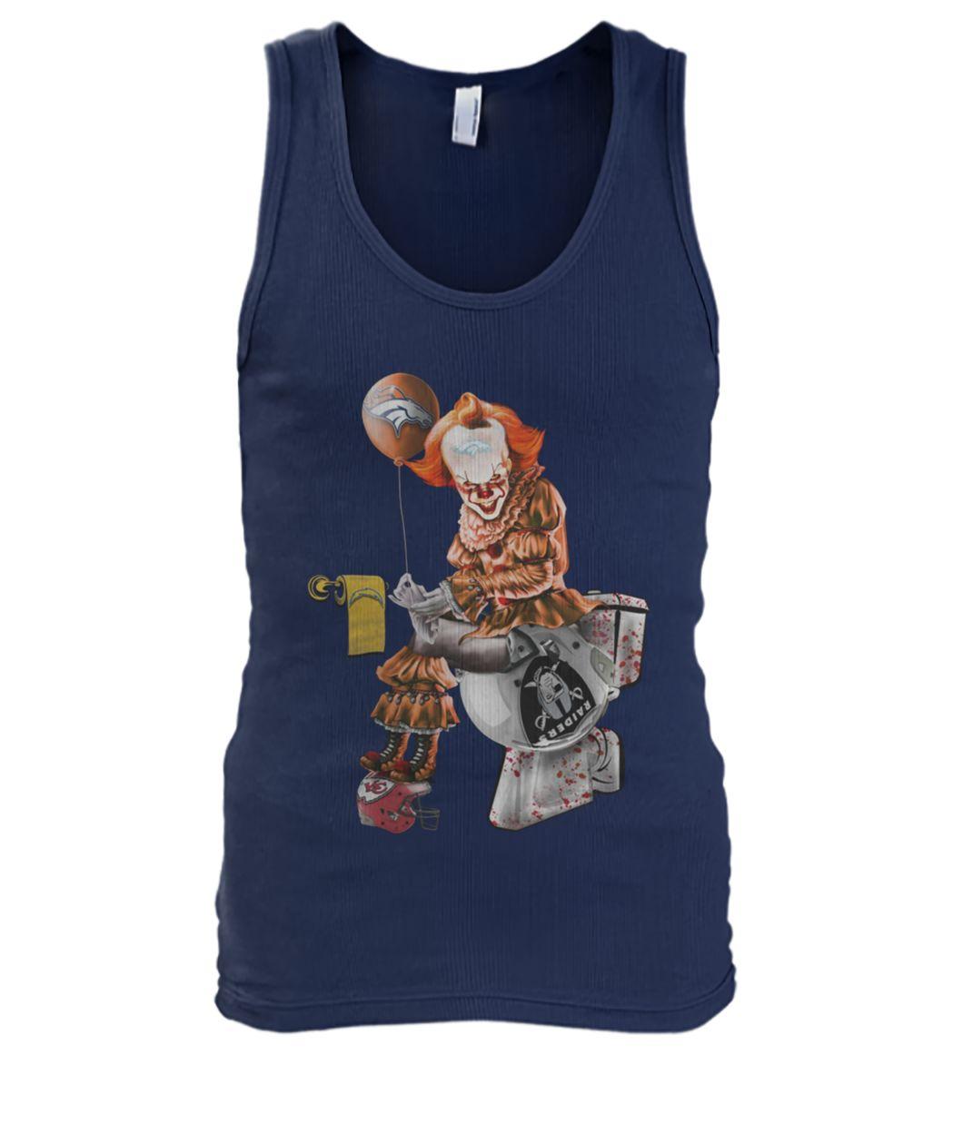 It pennywise denver broncos sitting on oakland raiders tank top