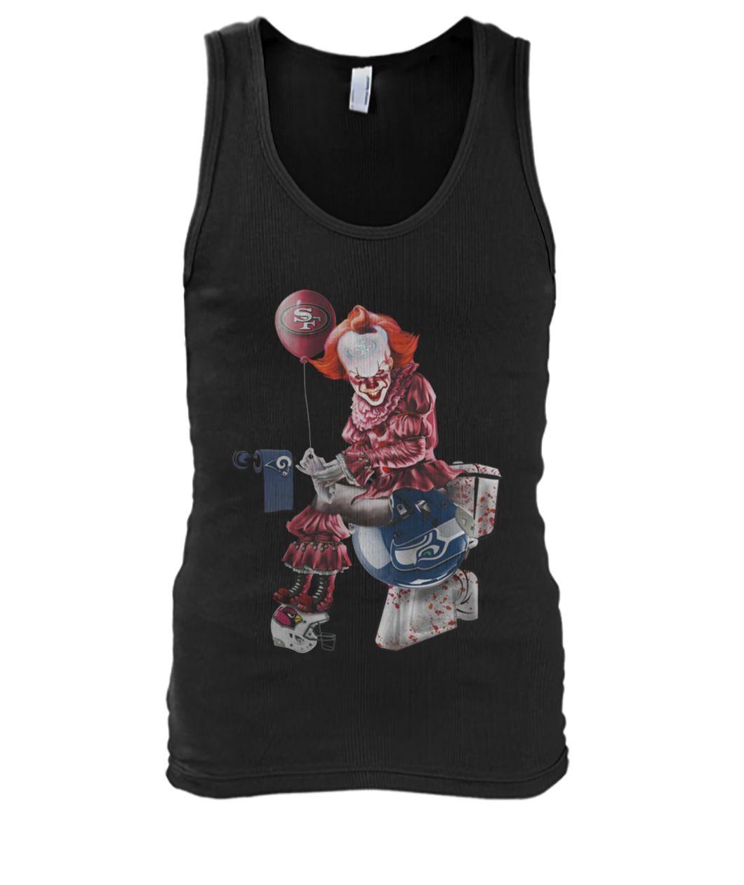 It pennywise san francisco 49ers sitting on seattle seahawks tank top