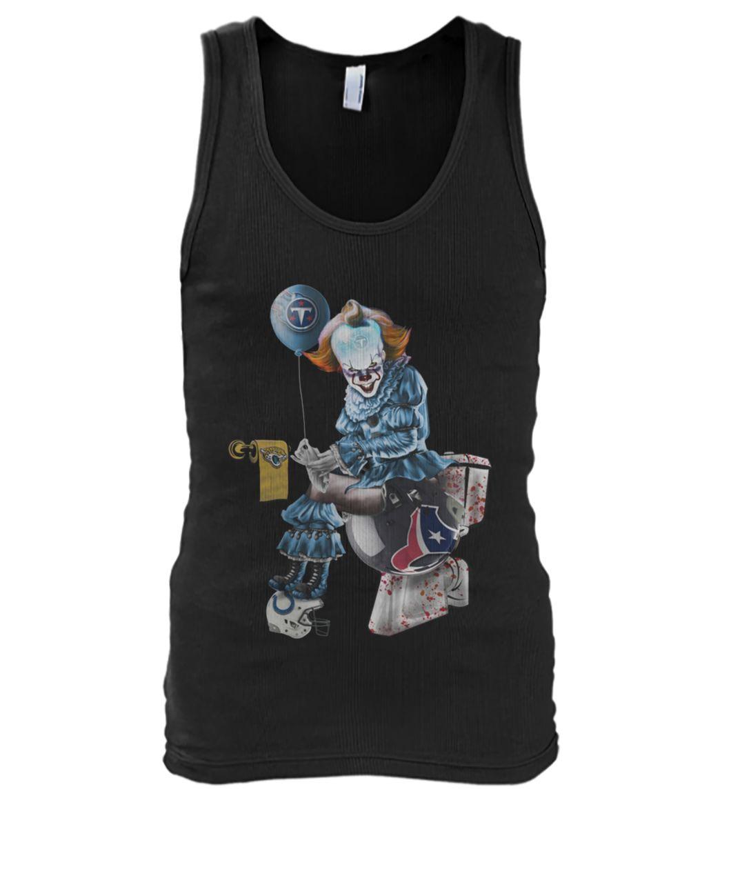It pennywise tennessee titans sitting on houston texans tank top