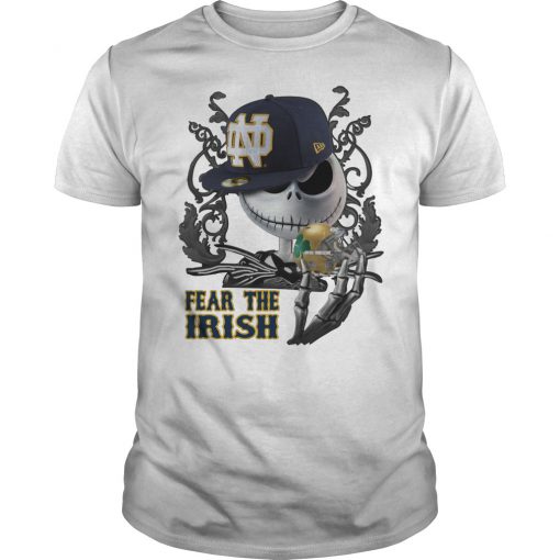 Jack skellington fear the notre dame fighting irish guy shirt