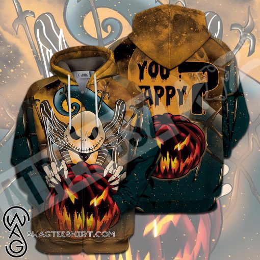 Jack skellington you happy halloween 3d zip hoodie