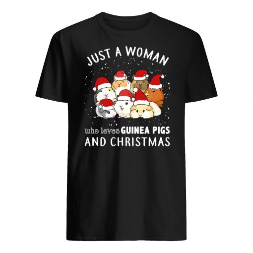 Just a woman who loves guinea pigs and christmas mens shirt