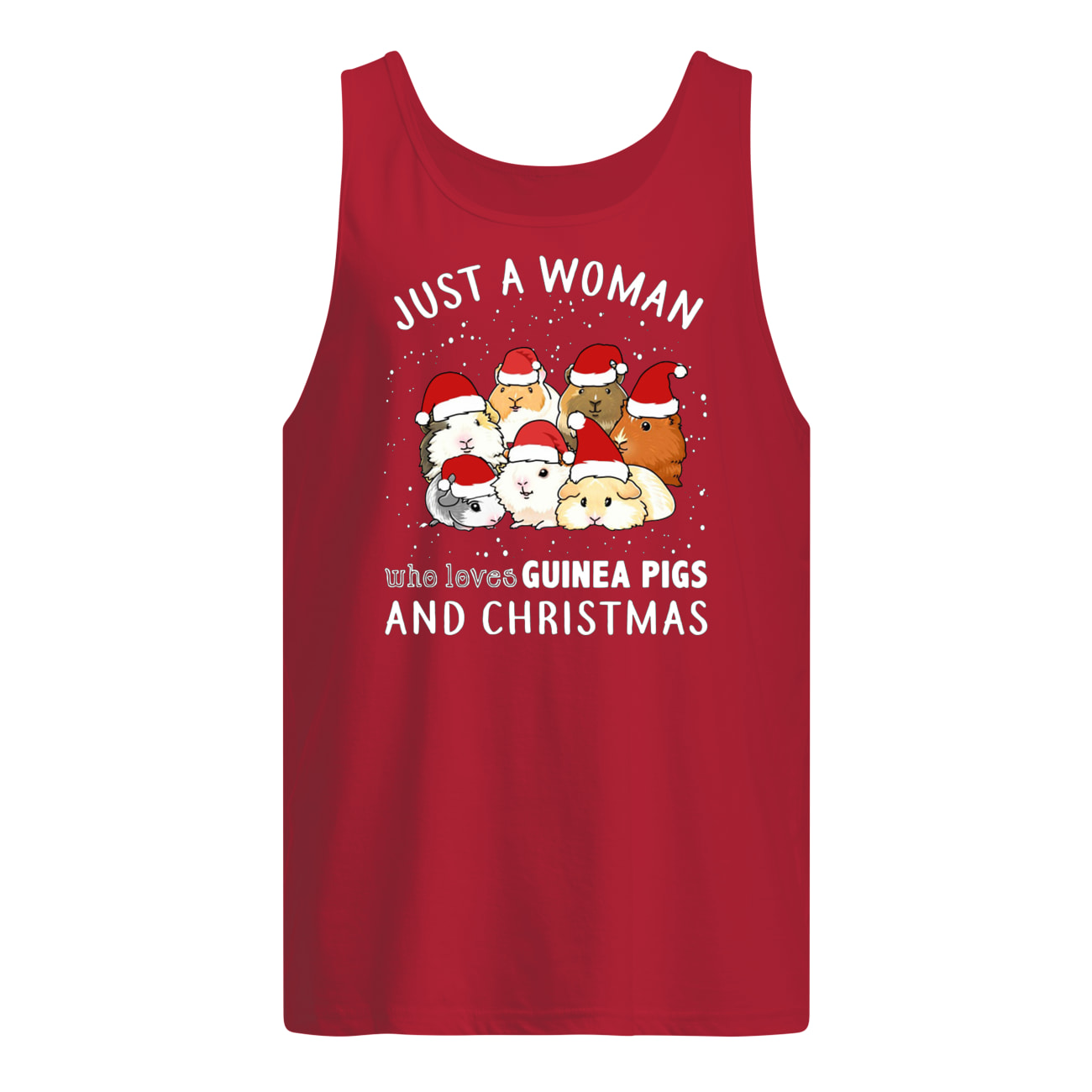 Just a woman who loves guinea pigs and christmas tank top