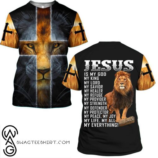 Lion Jesus is my god my everything 3d t-shirt