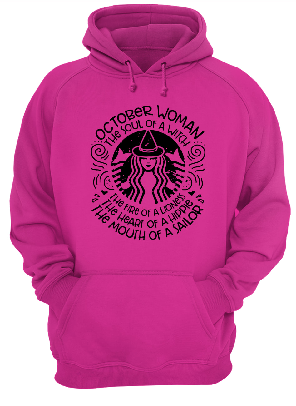 Mermaid october woman the soul of a witch the fire of a lioness hoodie