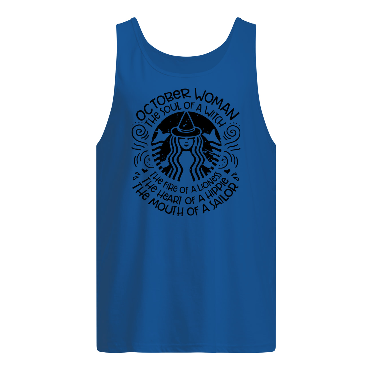 Mermaid october woman the soul of a witch the fire of a lioness tank top