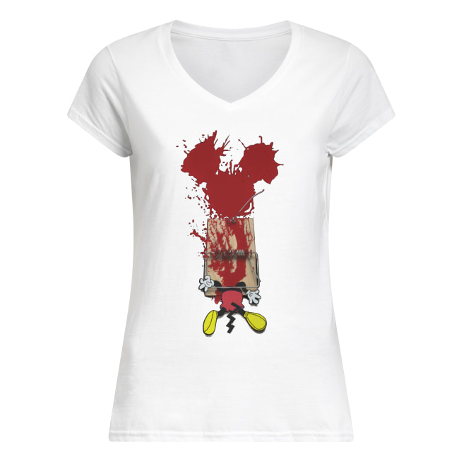 Mickey mouse trapped women's v-neck
