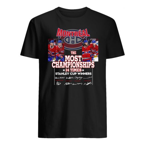 Montreal the most championships 24 times stanley cup winners signatures men's shirt