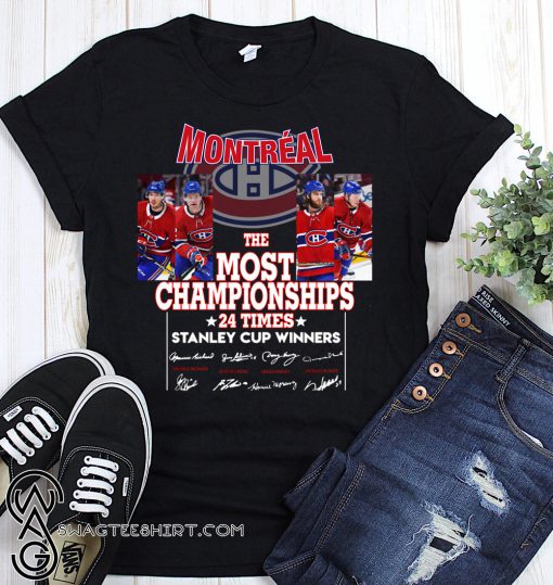 Montreal the most championships 24 times stanley cup winners signatures shirt