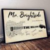 Mr brightside lyric guitar typography poster
