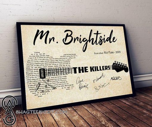 Mr brightside lyric guitar typography poster