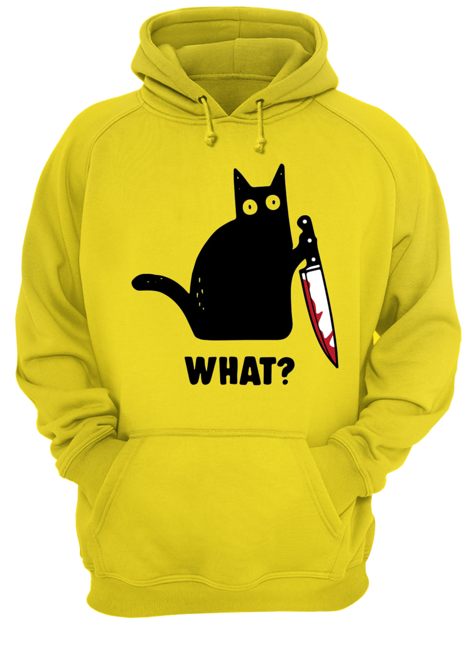 Murderous cat with knife cat what hoodie
