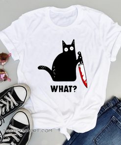 Murderous cat with knife cat what shirt