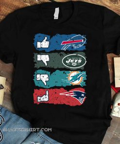 NFL like buffalo bills dislike new york jets miami dolphins and fuck new england patriots shirt