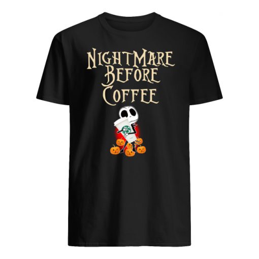 Nightmare before coffee skellington hug starbucks men's shirt