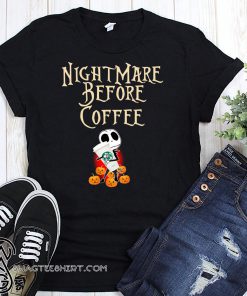 Nightmare before coffee skellington hug starbucks shirt