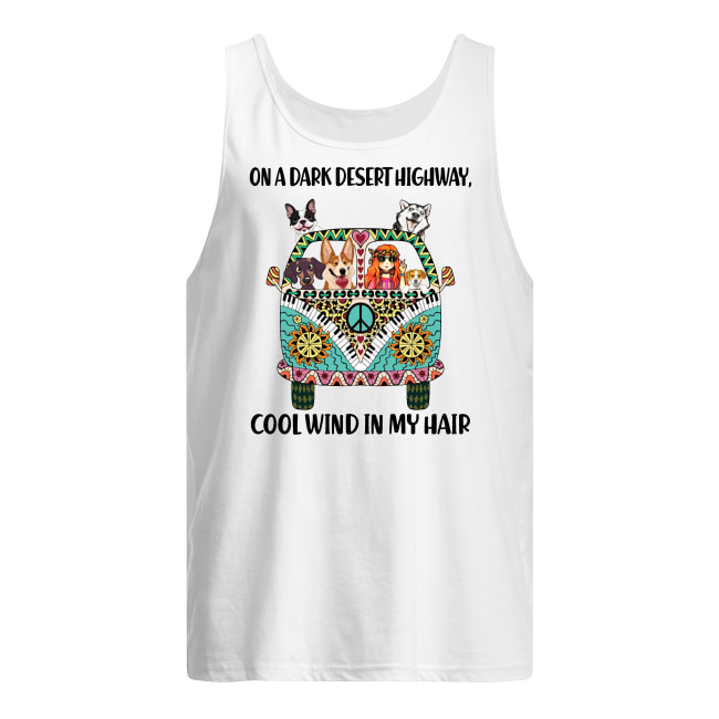 On a dark desert highway cool wind in my hair hippie girl with cats tank top