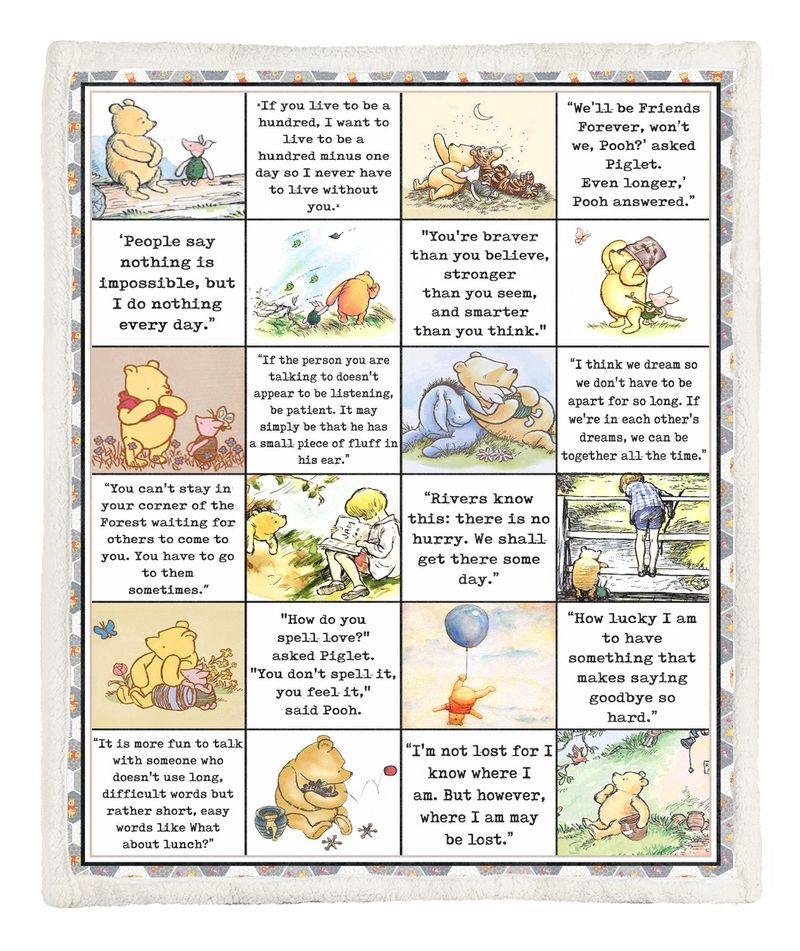 Original All favourite quote winnie the pooh blanket