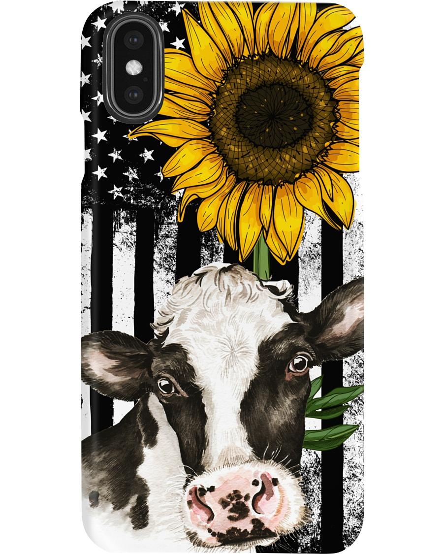 Original American flag sunflower cow phone case