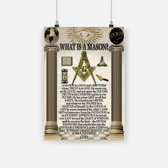 Original Antique masonic what is a mason poster