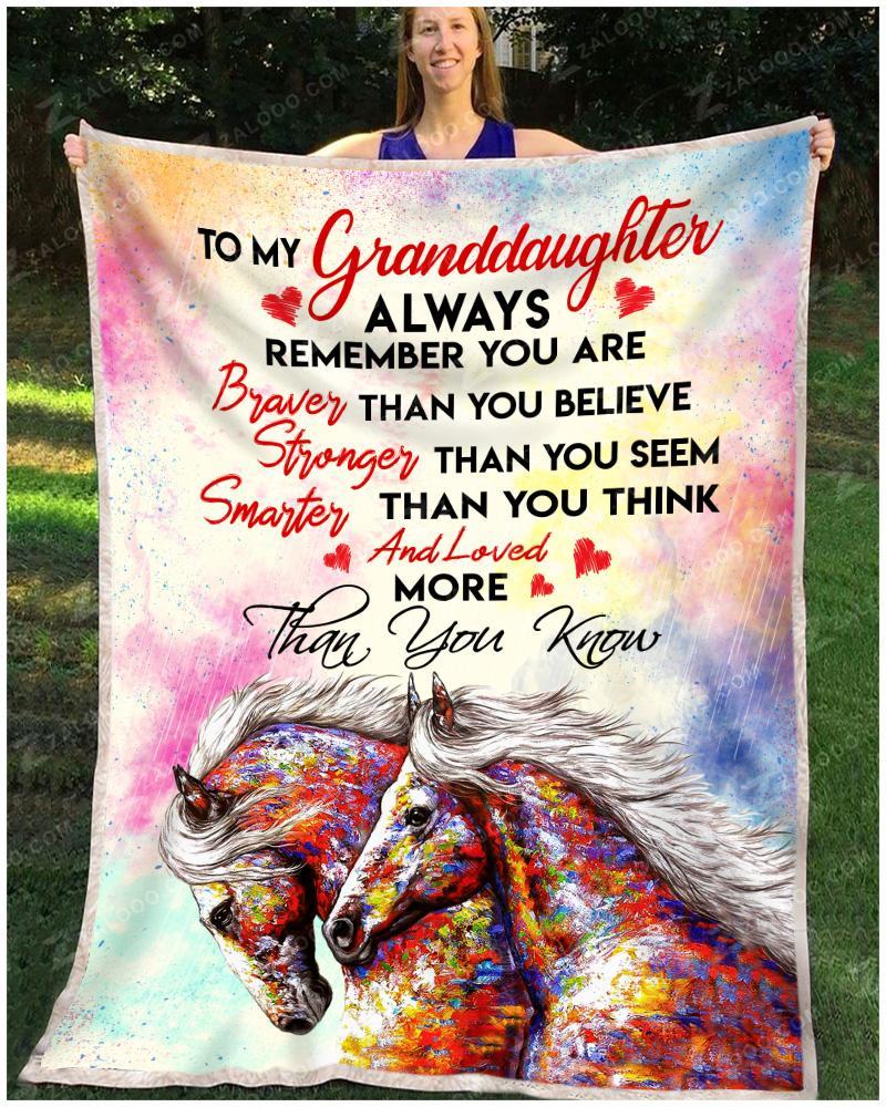 Original Horse to my granddaughter always remember you are braver blanket