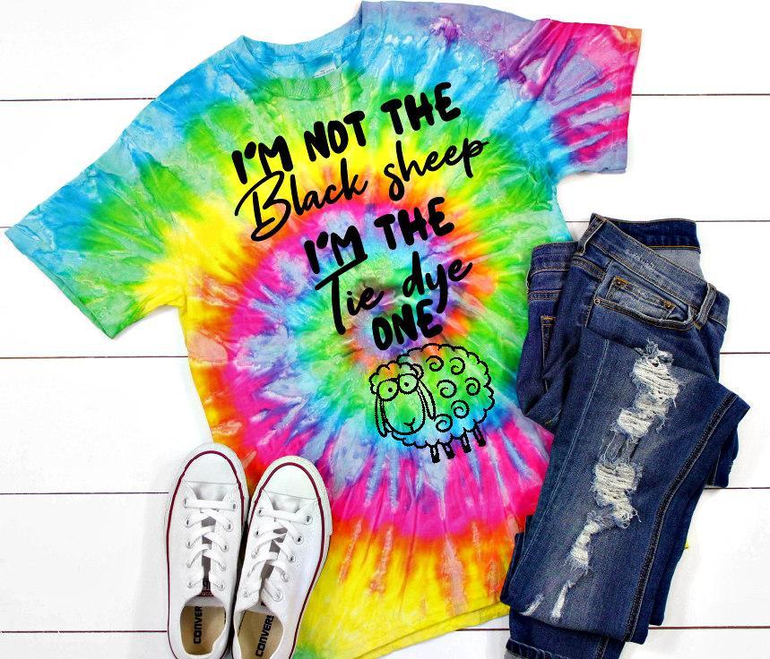 Original I'm not the black sheep I'm the tie dyed one tie-dye shirt