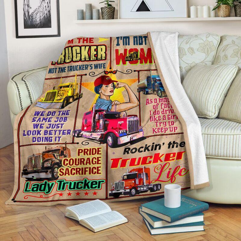 Original Lady trucker I'm the trucker not the trucker's wife blanket