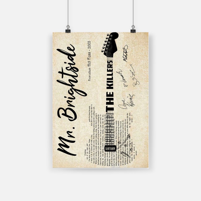 Original Mr brightside lyric guitar typography poster