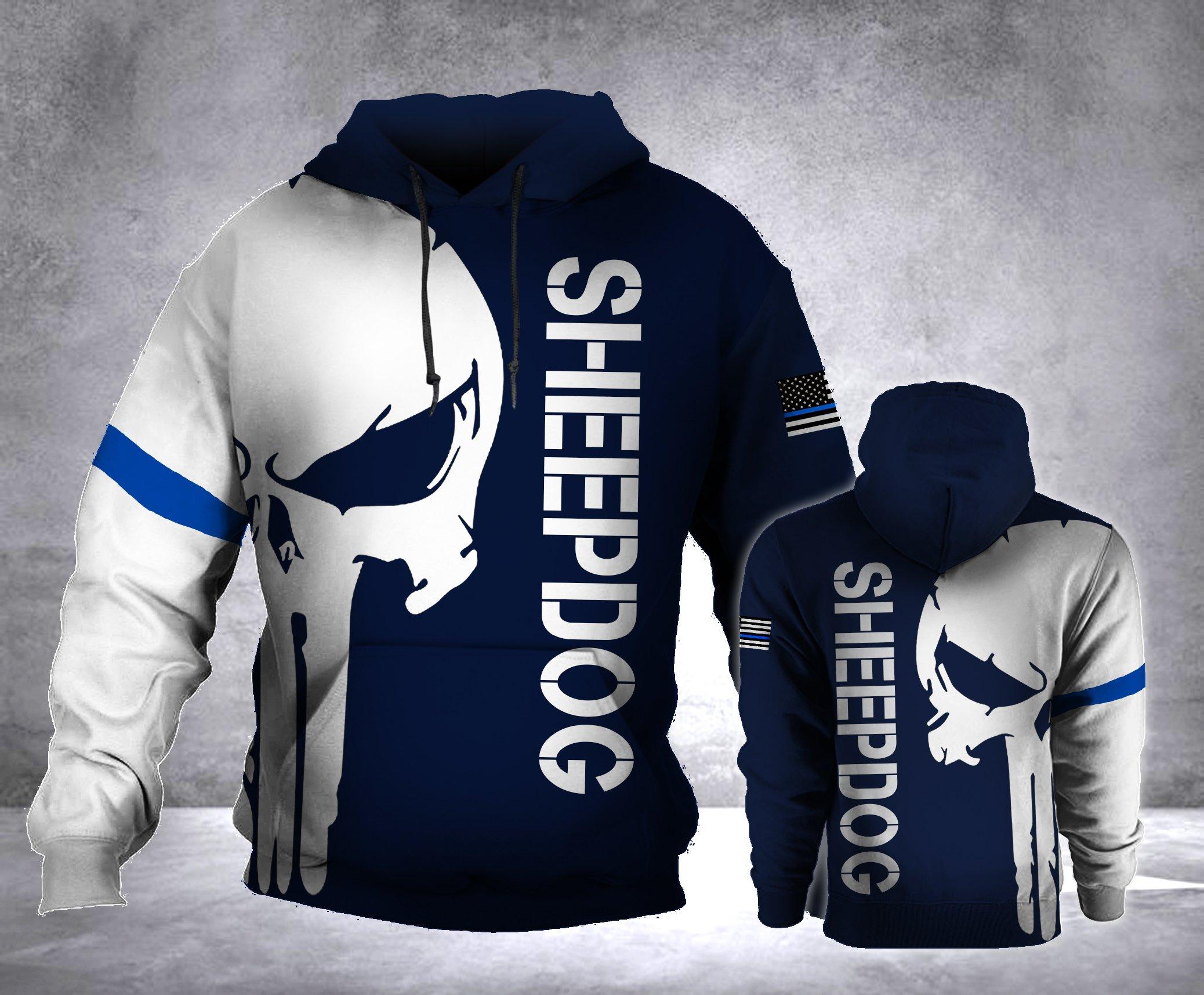 Original Sheepdog skull 3d hoodie