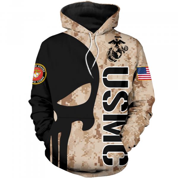 Original Skull marine corps usmc 3d hoodie