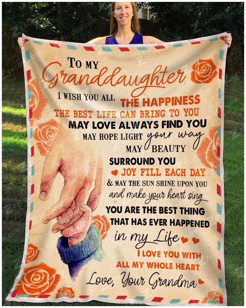 Original To my granddaughter I wish you all the happiness blanket