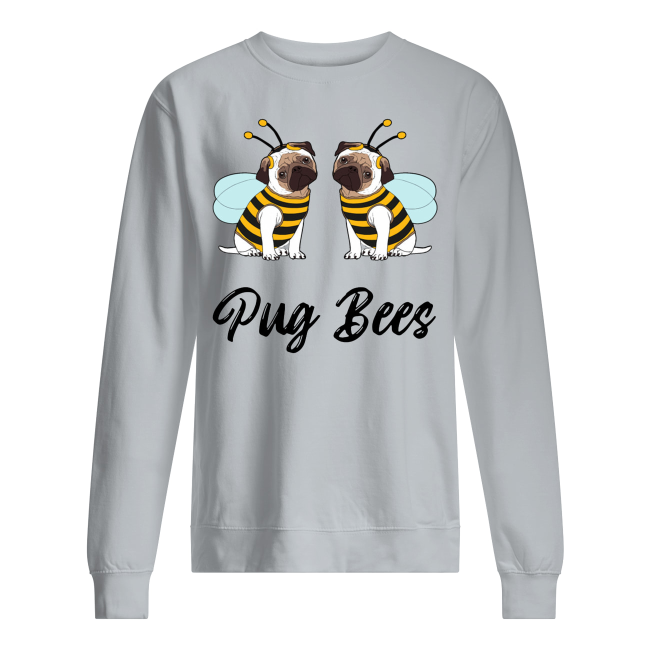Pug bees couples sweatshirt