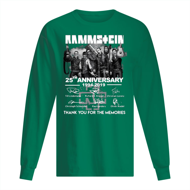 Rammstein 25th anniversary 1994-2019 signatures thank you for the memories long sleeved