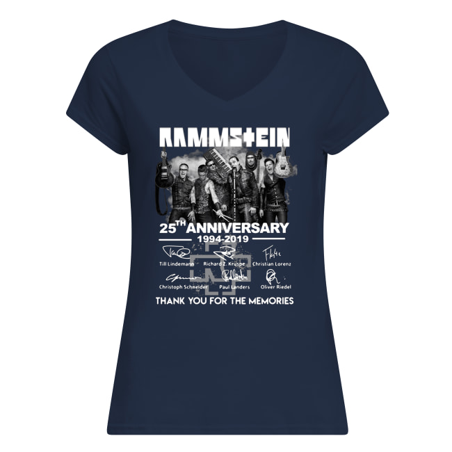 Rammstein 25th anniversary 1994-2019 signatures thank you for the memories women's v-neck