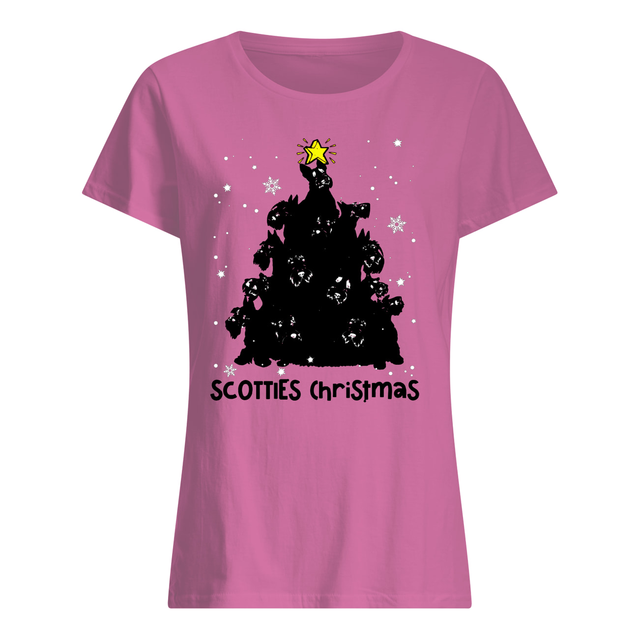 Scotties christmas tree women's shirt