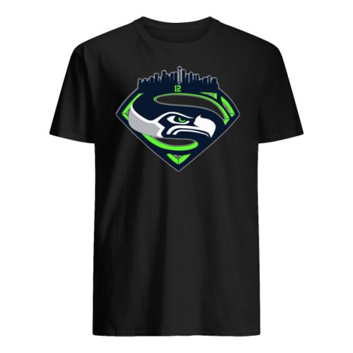 Seattle seahawks superman logo men's shirt