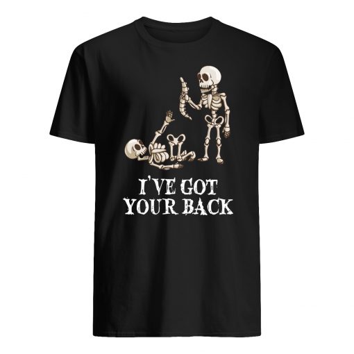 Skeleton I've got your back halloween mens shirt