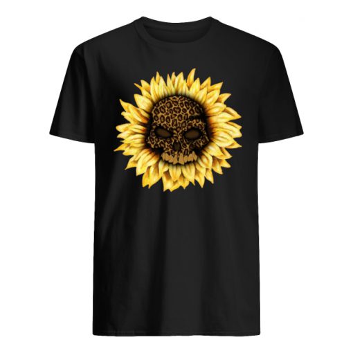 Skull leopard sunflower men's shirt